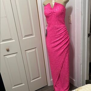 CHIARA BONI SEQUIN  SPICY PINK GOWN NEW